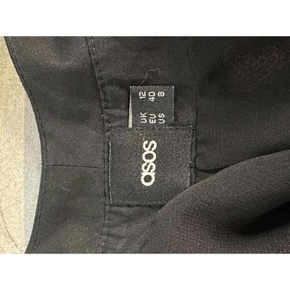 ASOS fuchsia/green geometric sequin open tuxedo jacket Size 8 - Picture 7 of 7